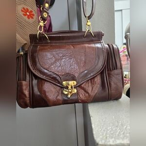Vintage Brown Leather Shoulder Bag